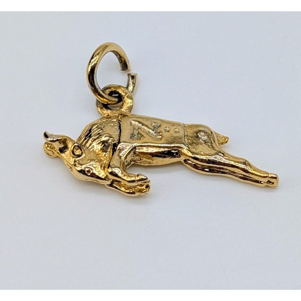 Vintage Gold Tone Bill the Goat Annapolis MD Mascot Dangle Bracelet Charm 1"